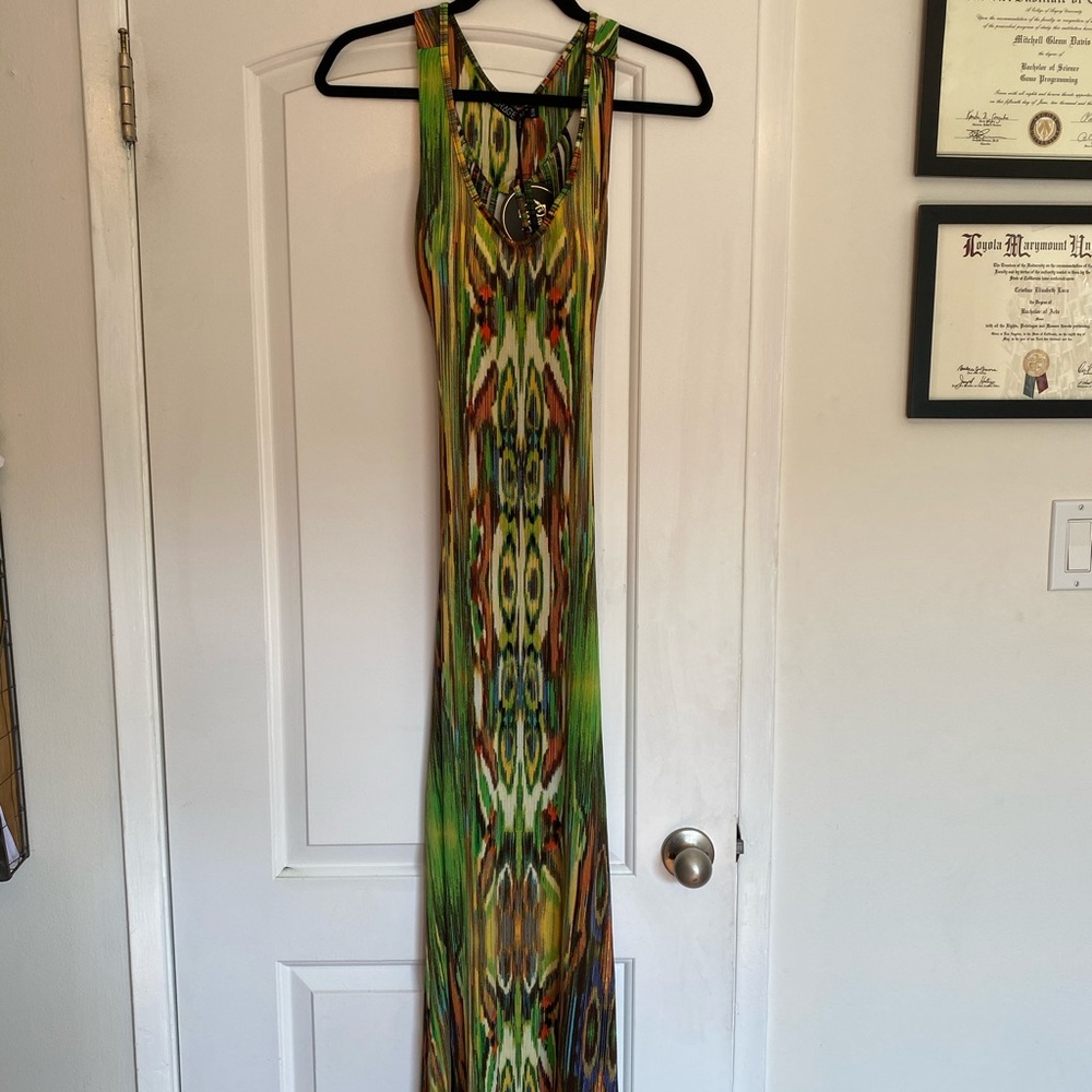 Colorful spandex dress with open back